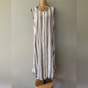 Piazza Italia Women Striped Sleeveless Dress Size M